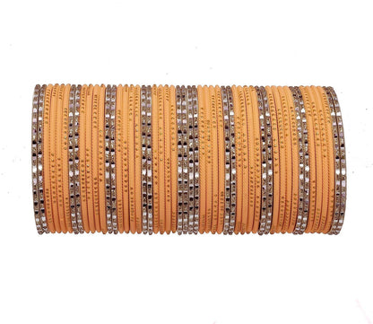 T4 Jewels Matte Finish Beautiful & Elegant Gold Designer Fashion Jewellery Metal Bangles Set For Women & Girls T4 Jewels
