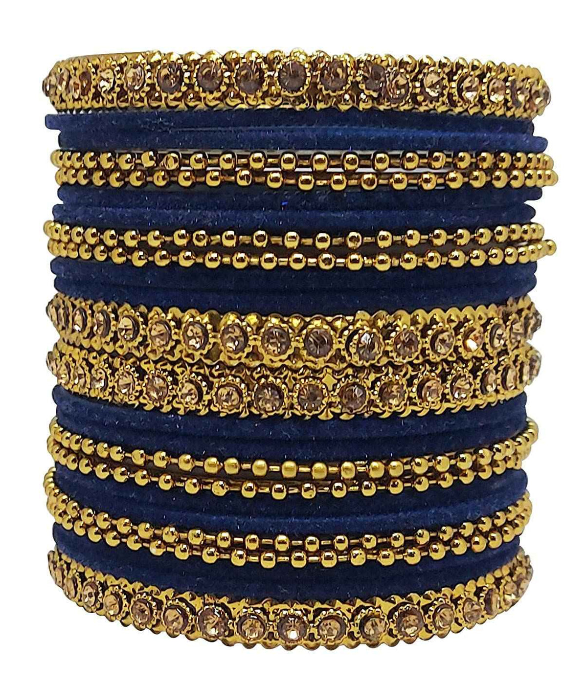 T4 Jewels 18k Gold Plated Celebrity Inspired Zircon Stones & Beads Studded Metal Bangles Set For Women & Girls - 64NO T4 Jewels