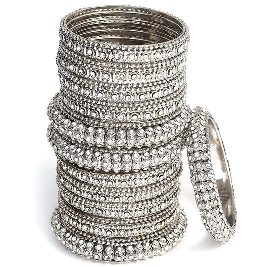 ZENEME Fashion Jewellery Traditional Gold Plated Bracelet Bangles Set for Girls and Women Silver T4 Jewels