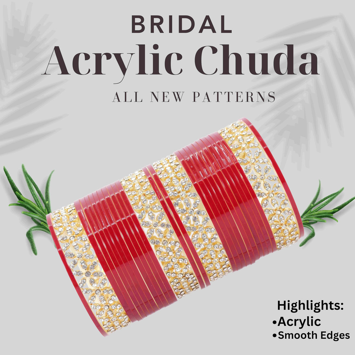 T4 Jewels Stylish Red Chuda Set For Women & Girls with Zircon Diamond Stone | Women's Bangles Chooda | Bridal Chuda Set Design Wedding, Party, Marriage | Fashion Jewellery T4 Jewels
