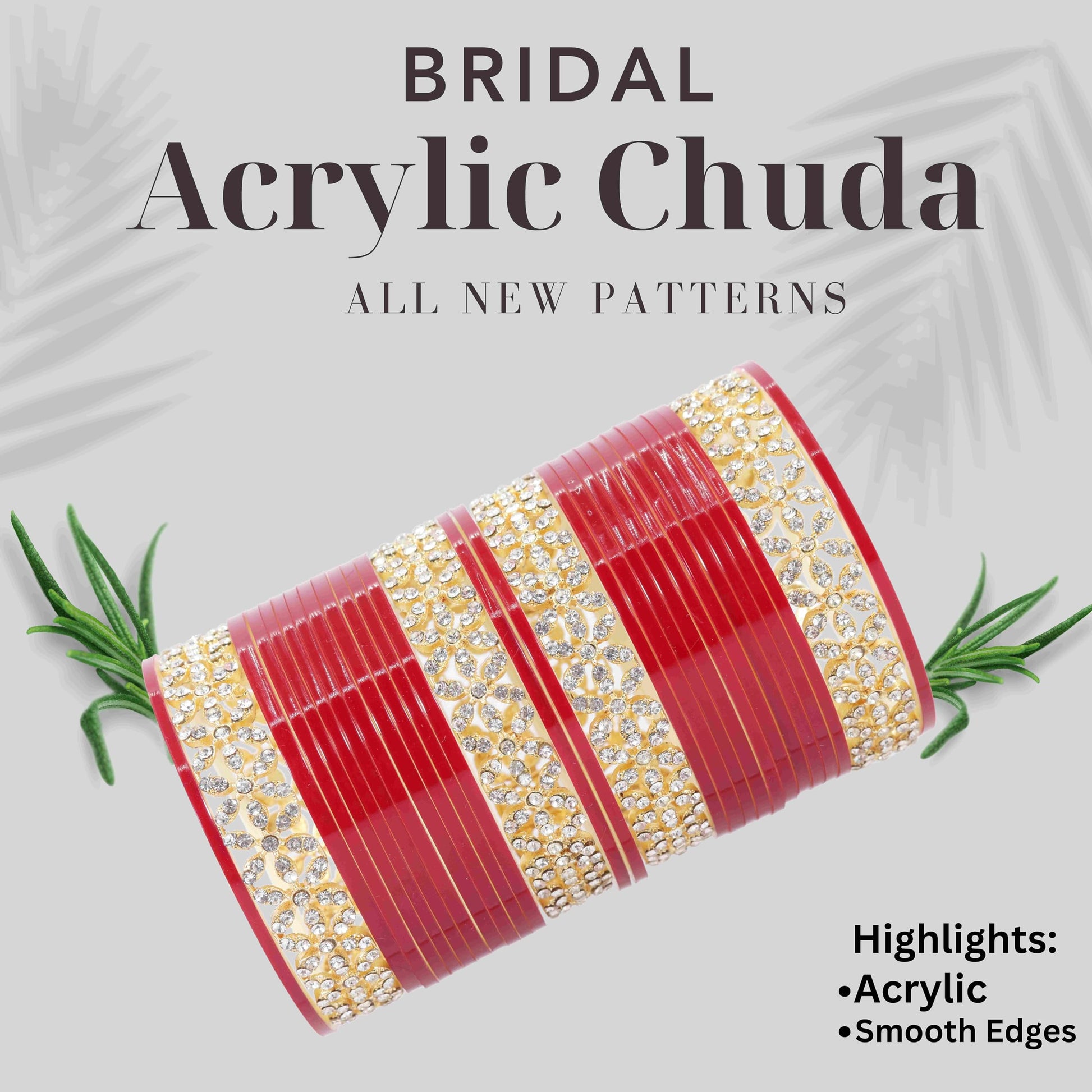 T4 Jewels Stylish Red Chuda Set For Women & Girls with Zircon Diamond Stone | Women's Bangles Chooda | Bridal Chuda Set Design Wedding, Party, Marriage | Fashion Jewellery T4 Jewels
