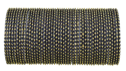 T4 Jewels (2.10 & 2.12 Size Designer & Beautiful Metal Bangle Set For Women & Girls - (Set Of 48)_Available In Large Sizes. Black T4 Jewels