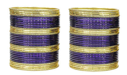 T4 Jewels Beautiful Plane Glossy Finish Metal Multicolours Bangles Set For Women And Girls (Set Of 68) Blue T4 Jewels