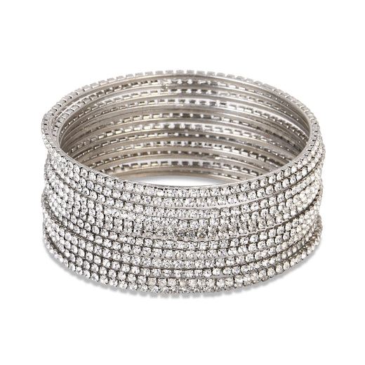 T4 Jewels Stone Bangles Set For Women - Metal Bracelets Set, Fancy Girls Bangle, Bangle Set of 12
