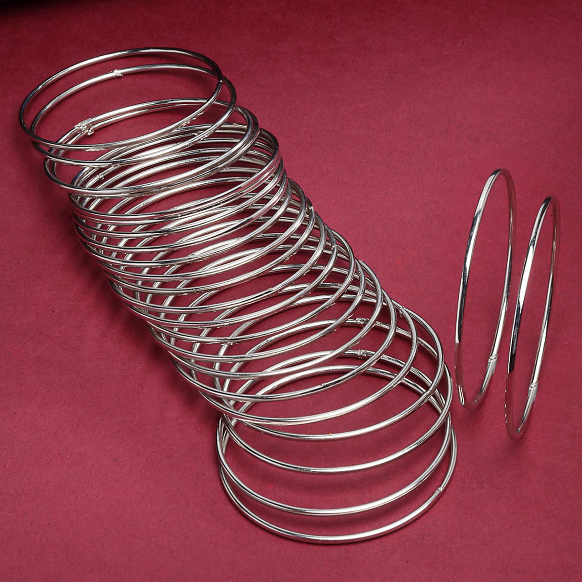 ZENEME Jewellery Traditional Silver Plated Oxidized Bracelet Bangles Set For Girls & Women 24Pieces T4 Jewels