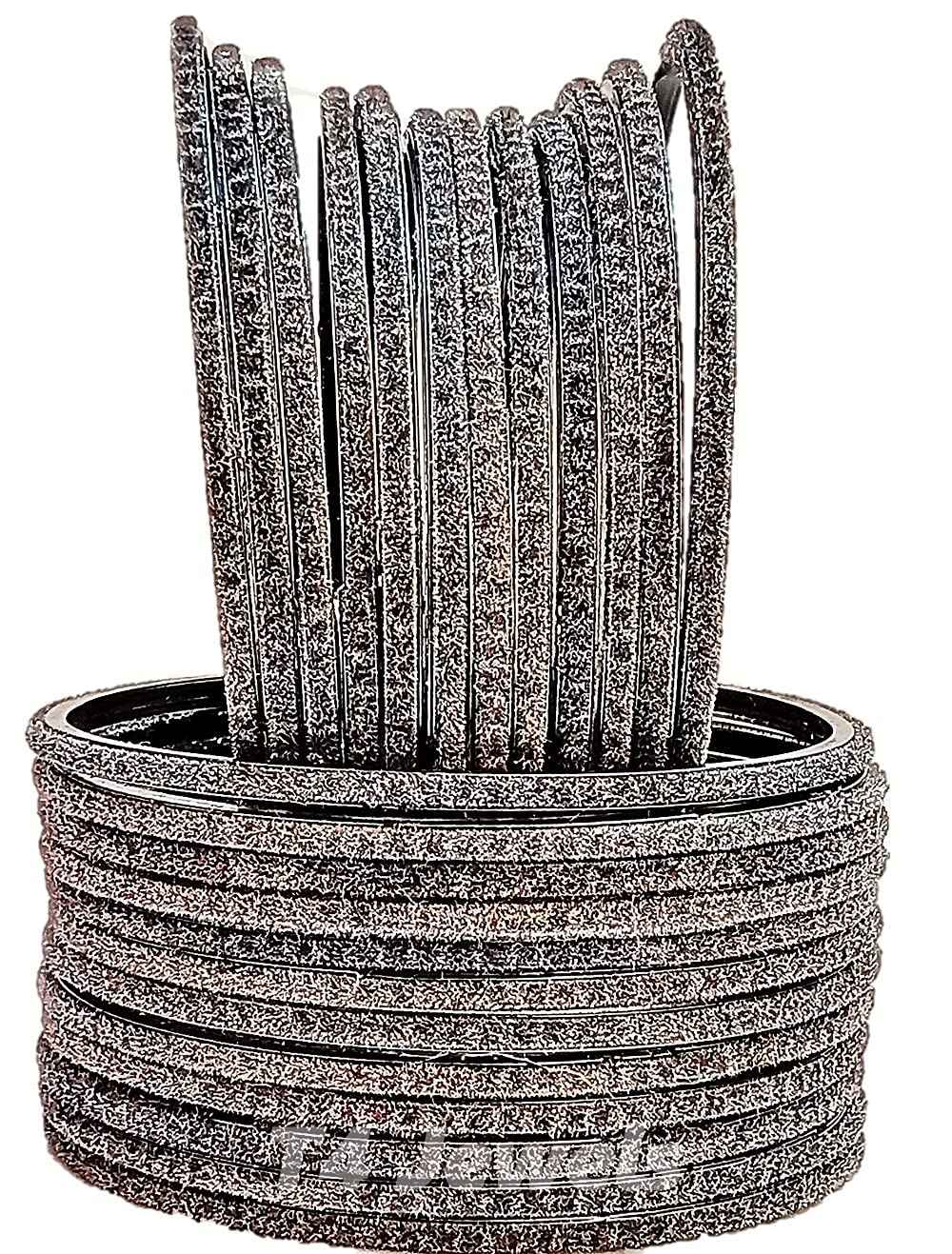 T4 Jewels Velvet Glass Bangles Set On Occasion Of Birthdays, Parties & Functions For Women & Girls- (Pack Of 24) Grey T4 Jewels