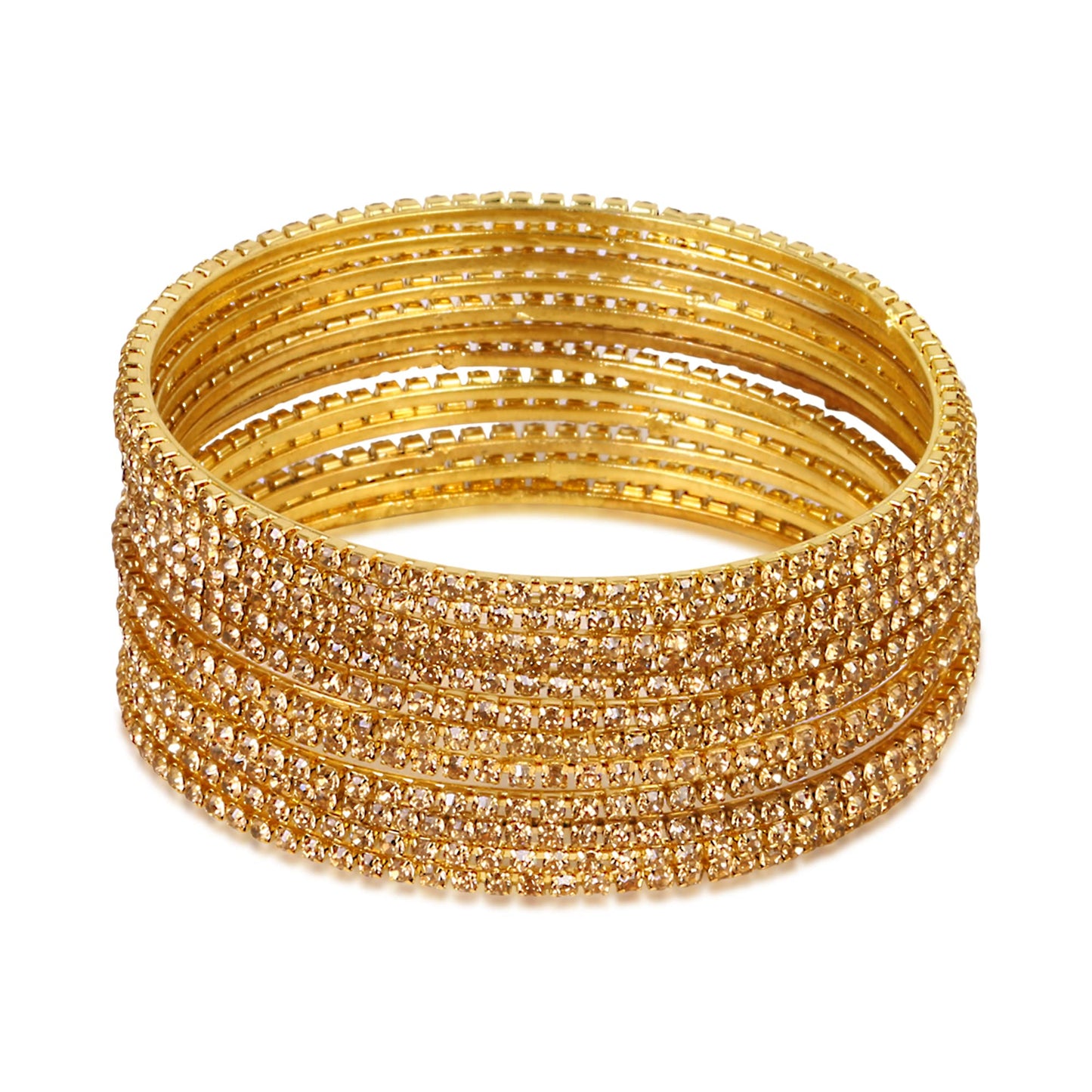 DigiRake Stone Bangles Set For Women - Metal Bracelets Set, Fancy Girls Bangle, Bangle Set of 12 Gold T4 Jewels