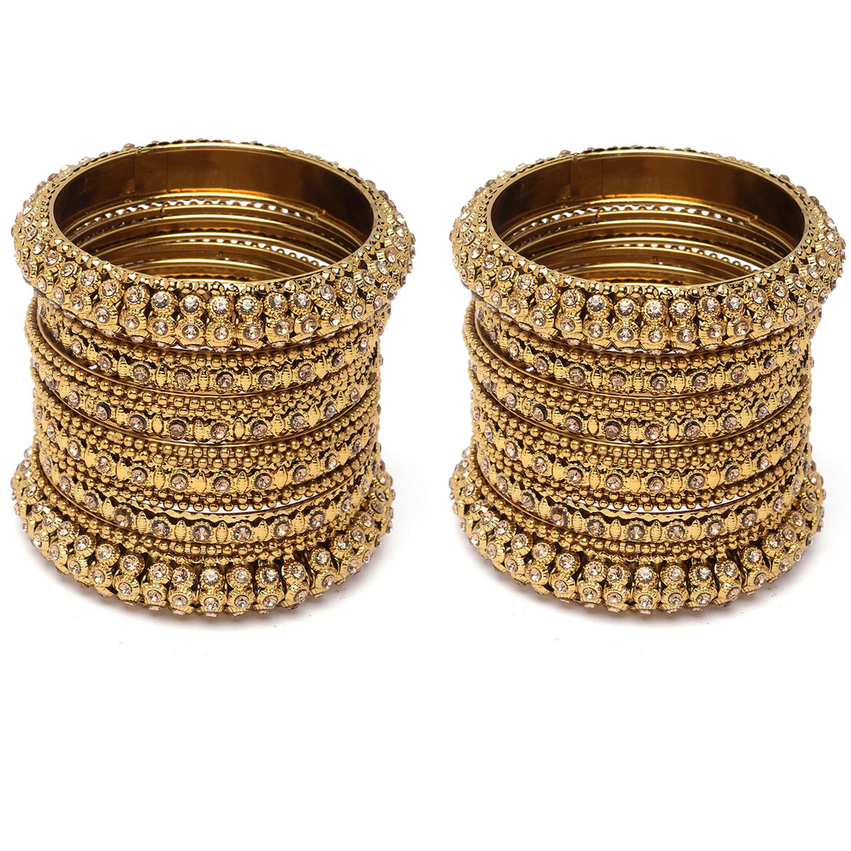 ZENEME Fashion Jewellery Traditional Gold Plated Bracelet Bangles Set for Girls and Women T4 Jewels