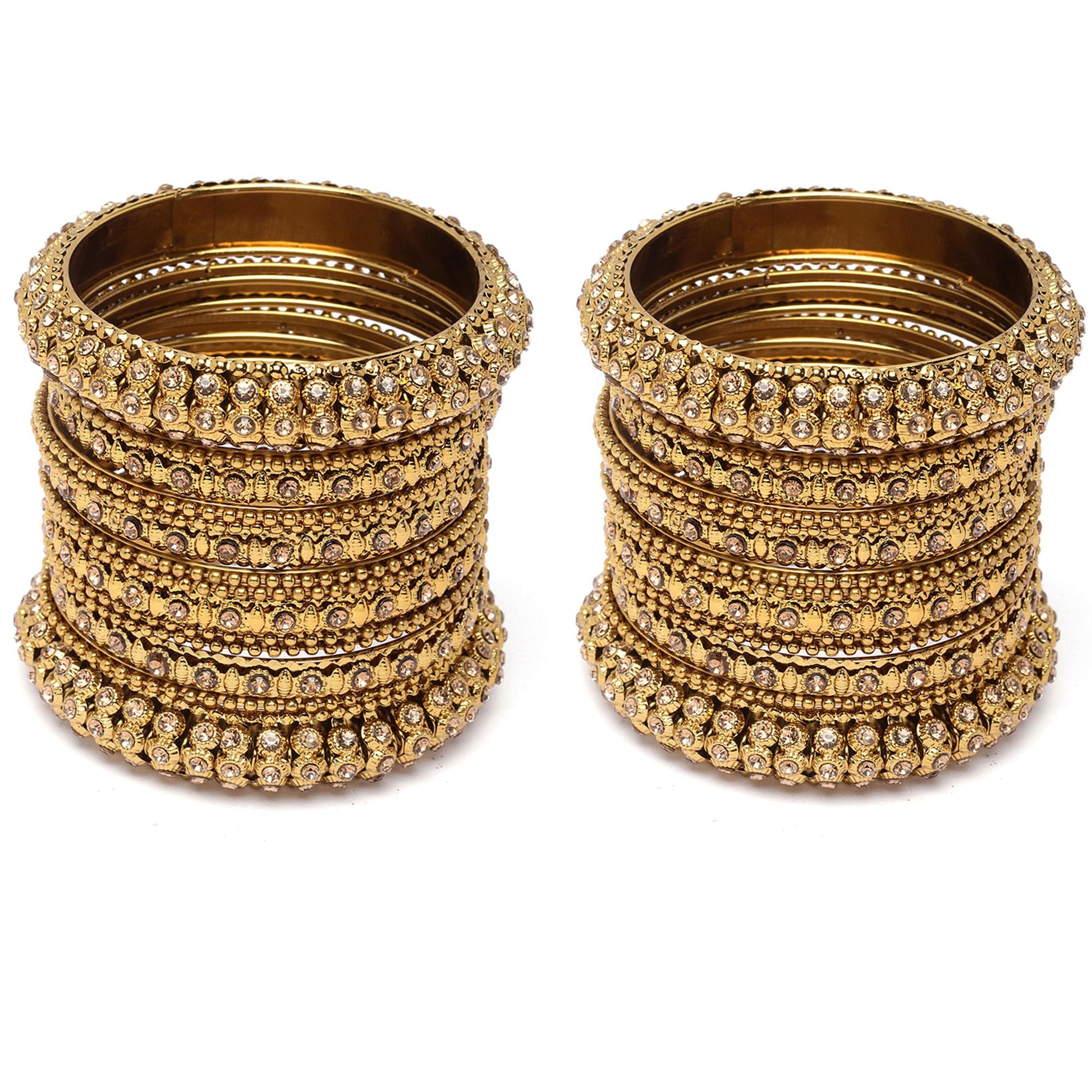 ZENEME Fashion Jewellery Traditional Gold Plated Bracelet Bangles Set for Girls and Women T4 Jewels