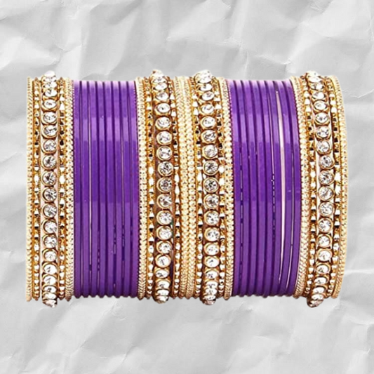 T4 Jewels 18k Gold Plated Textured Fashionable Fashion Jewellery Metal Bangles Set - 84NO