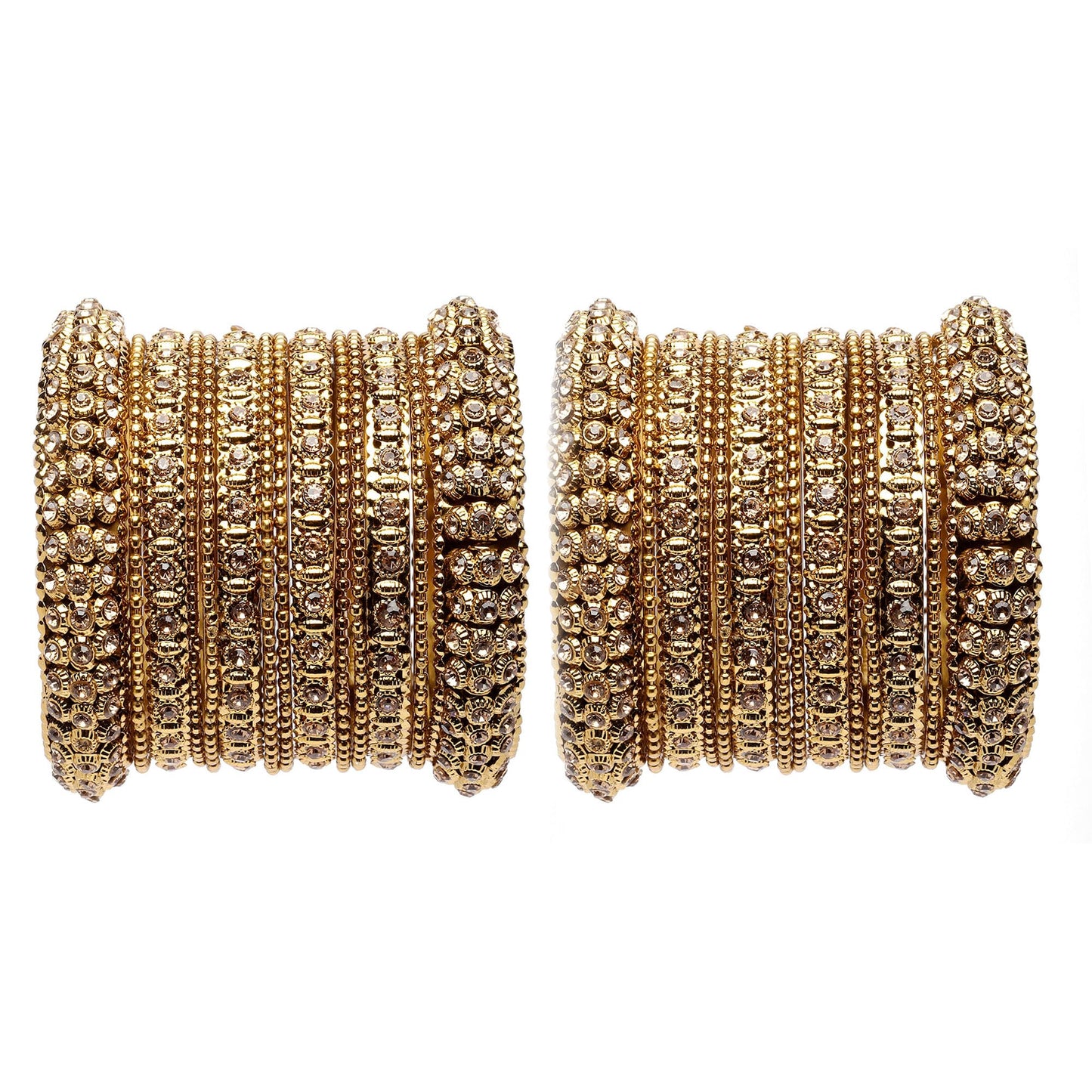ZENEME Fashion Jewellery Traditional Gold Plated Bracelet Bangles Set for Girls and Women Mehndi T4 Jewels