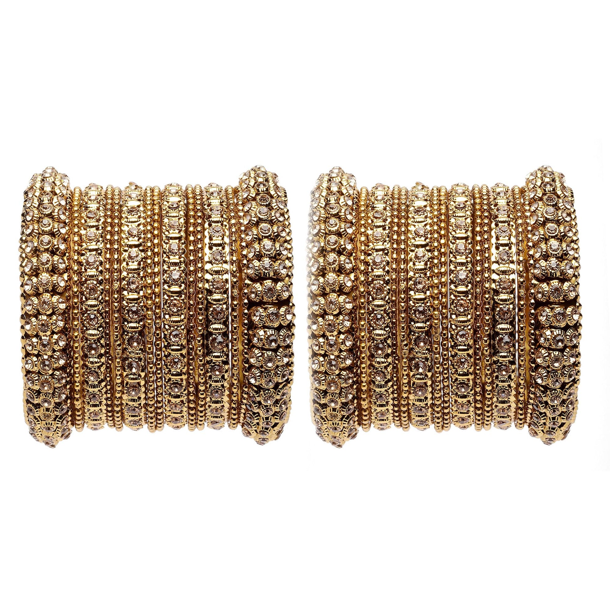 ZENEME Fashion Jewellery Traditional Gold Plated Bracelet Bangles Set for Girls and Women Mehndi T4 Jewels