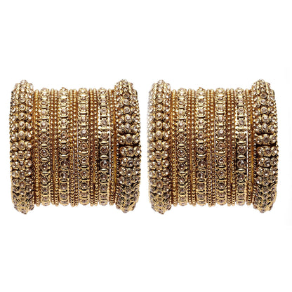 ZENEME Fashion Jewellery Traditional Gold Plated Bracelet Bangles Set for Girls and Women Mehndi T4 Jewels
