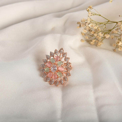 T4 Jewels MultiColor American Diamond Ring - ADR009