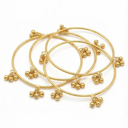 Radiant Gold-Finished Ghungroo Charm Bangles for Festive Wear