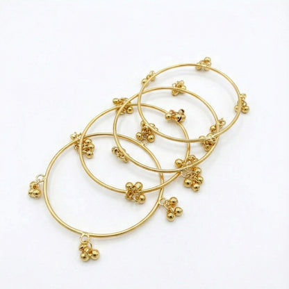 Radiant Gold-Finished Ghungroo Charm Bangles for Festive Wear