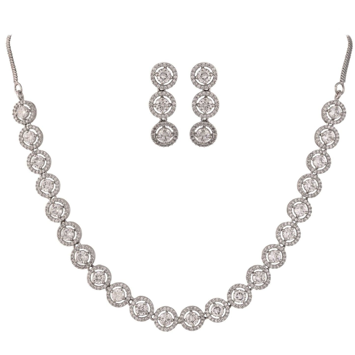 Uniquely Designed CZ Necklace Set, Handcrafted for You T4 Jewels