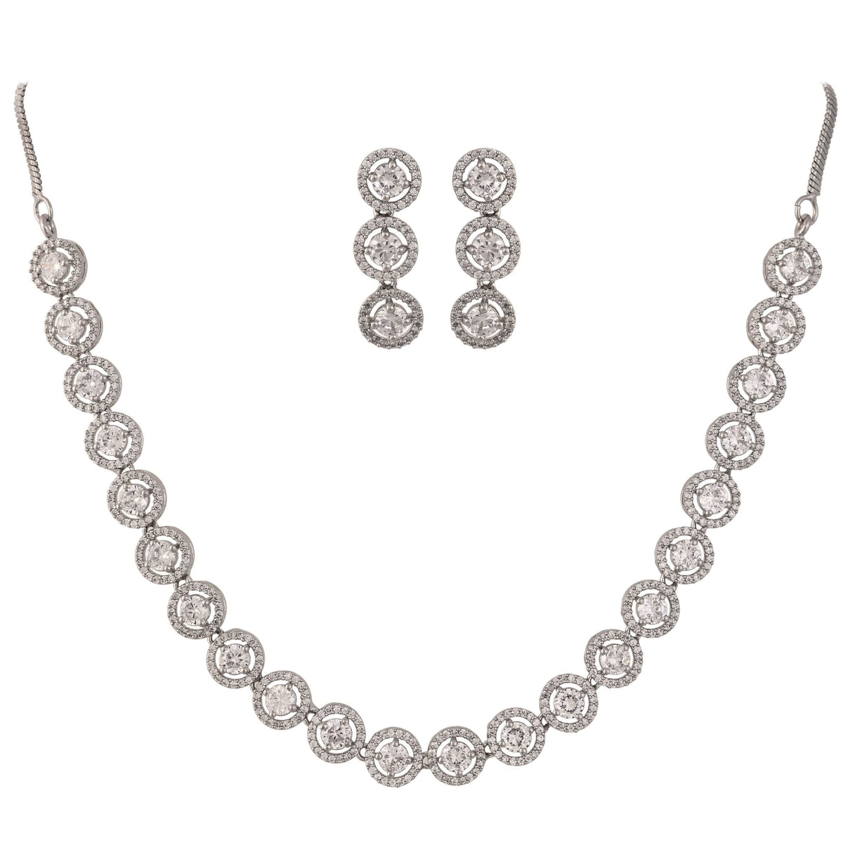 Uniquely Designed CZ Necklace Set, Handcrafted for You T4 Jewels