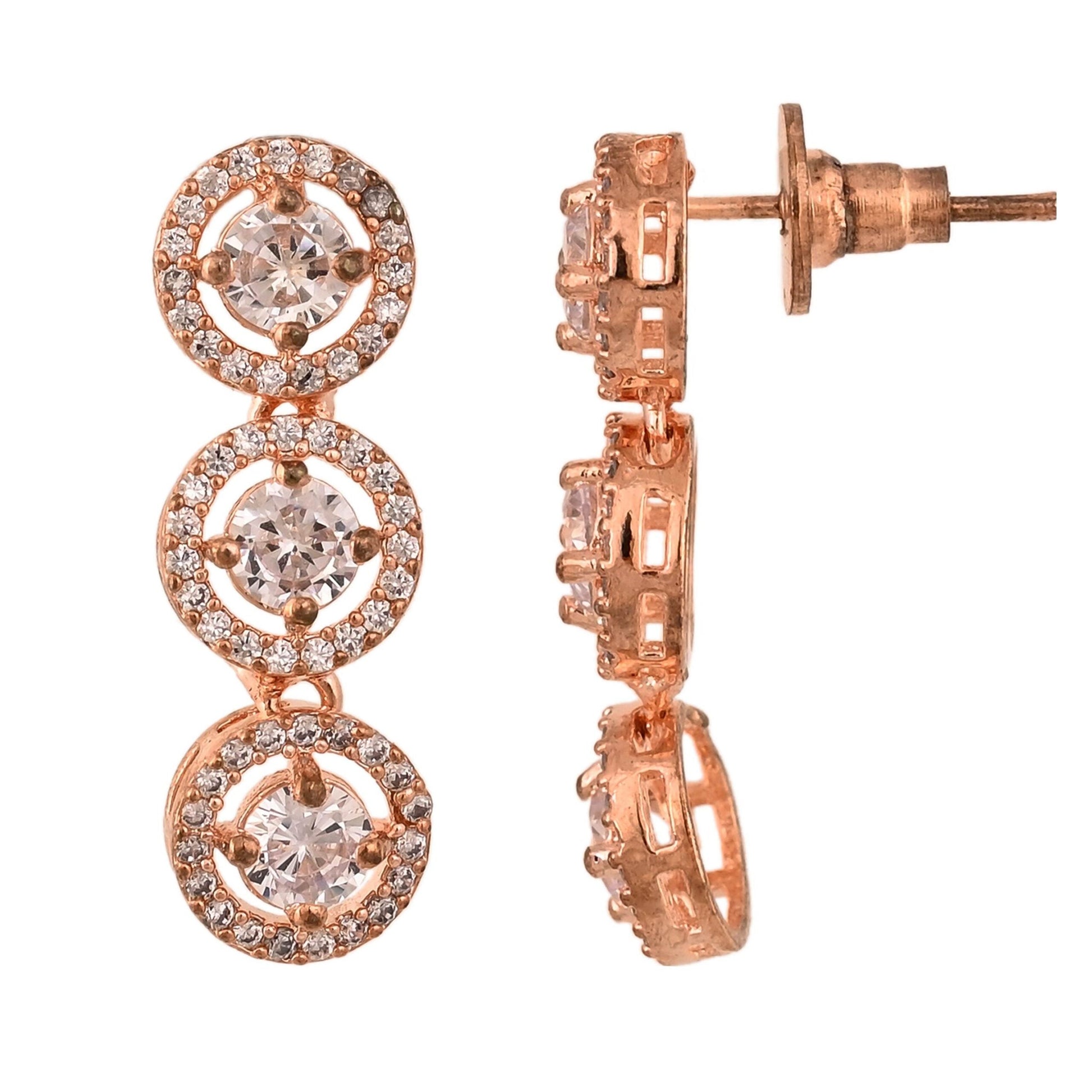Be the Center of Attention with this Handcrafted CZ Necklace Set T4 Jewels
