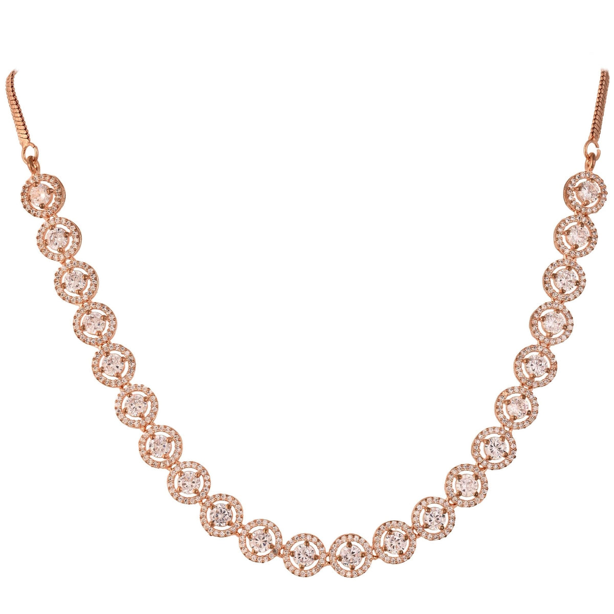 Be the Center of Attention with this Handcrafted CZ Necklace Set T4 Jewels