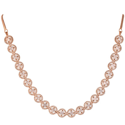 Be the Center of Attention with this Handcrafted CZ Necklace Set T4 Jewels