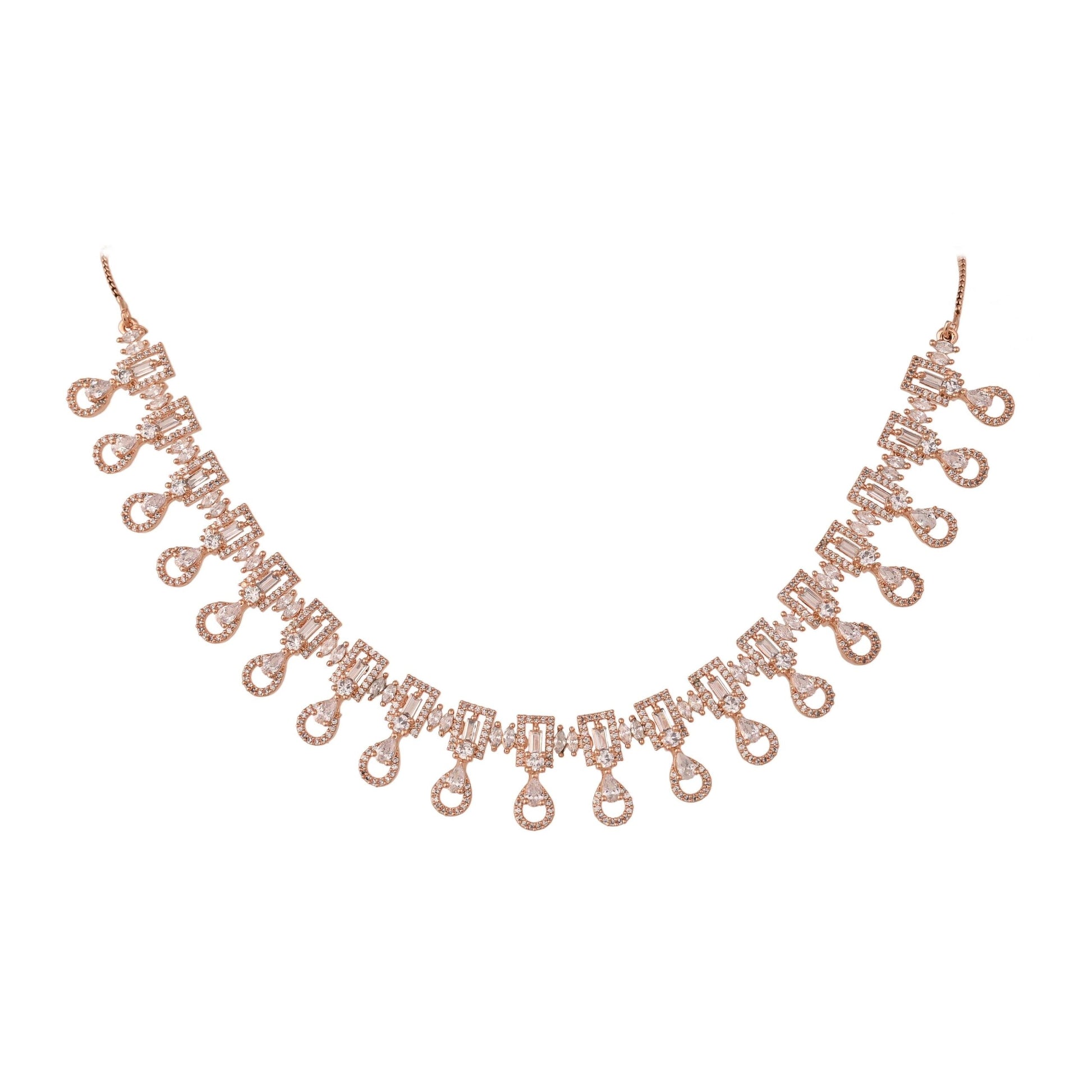 Refined CZ Necklace Set: Exquisite and Elegant Jewelry for Women T4 Jewels
