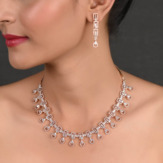 Refined CZ Necklace Set: Exquisite and Elegant Jewelry for Women T4 Jewels