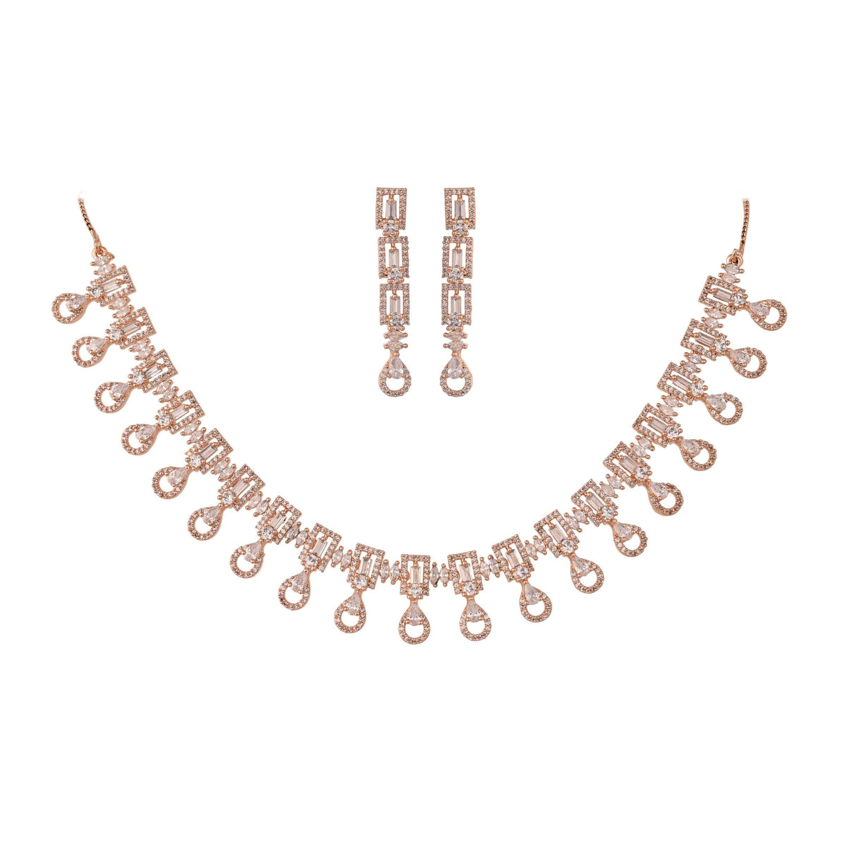 Refined CZ Necklace Set: Exquisite and Elegant Jewelry for Women T4 Jewels