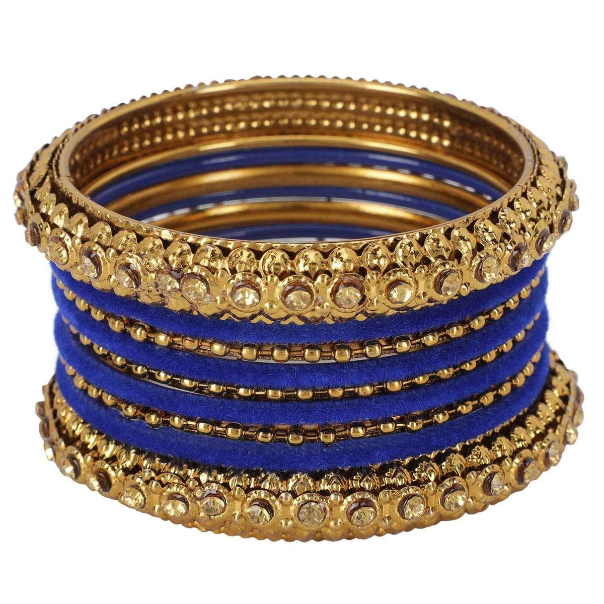 T4 Jewels Golden Color Bangles With Velvet Bangles - 2NO. Pink Pack Of 1 All Bangle Sets T4 Jewels