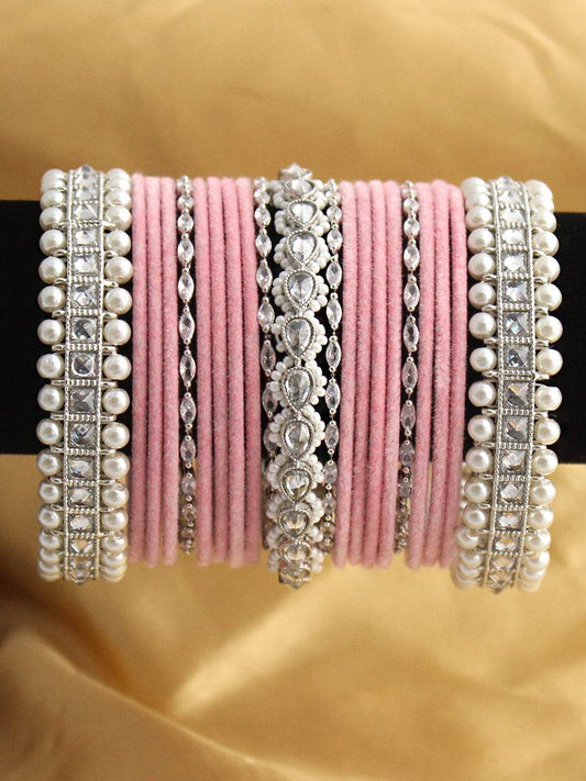 Noor Bangle Set Pastel Pink Bangles T4 Jewels