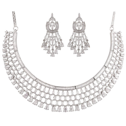 Dazzle in Style: CZ Necklace Set with Handcrafted Perfection T4 Jewels