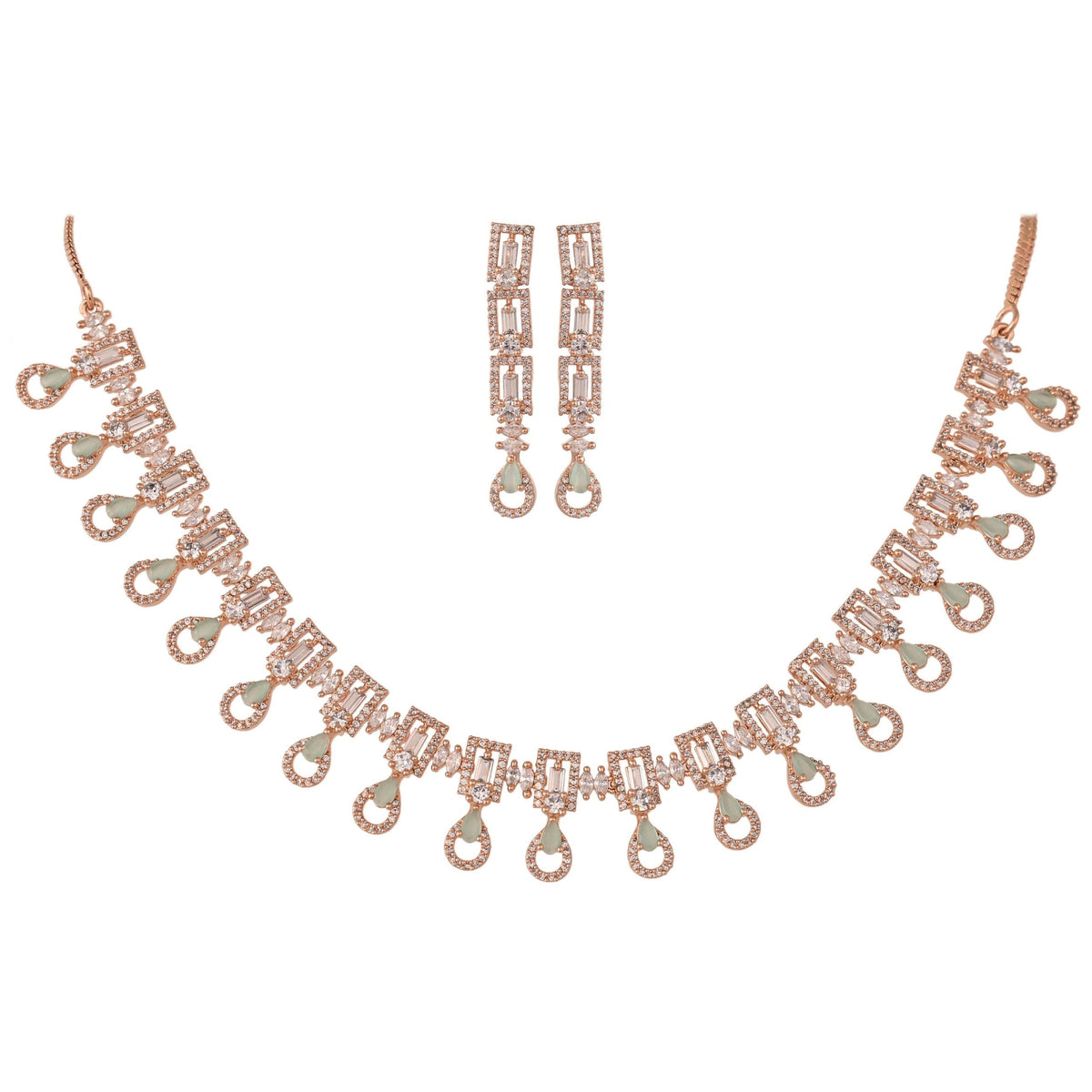 Elegant and Timeless: Handcrafted CZ Necklace Set for the Modern Woman T4 Jewels