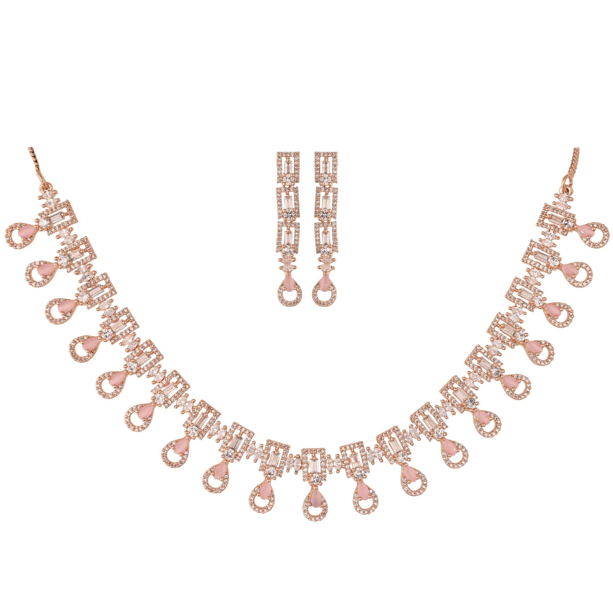 Splendid CZ Necklace Set: Refined and Beautiful Jewelry for Women T4 Jewels