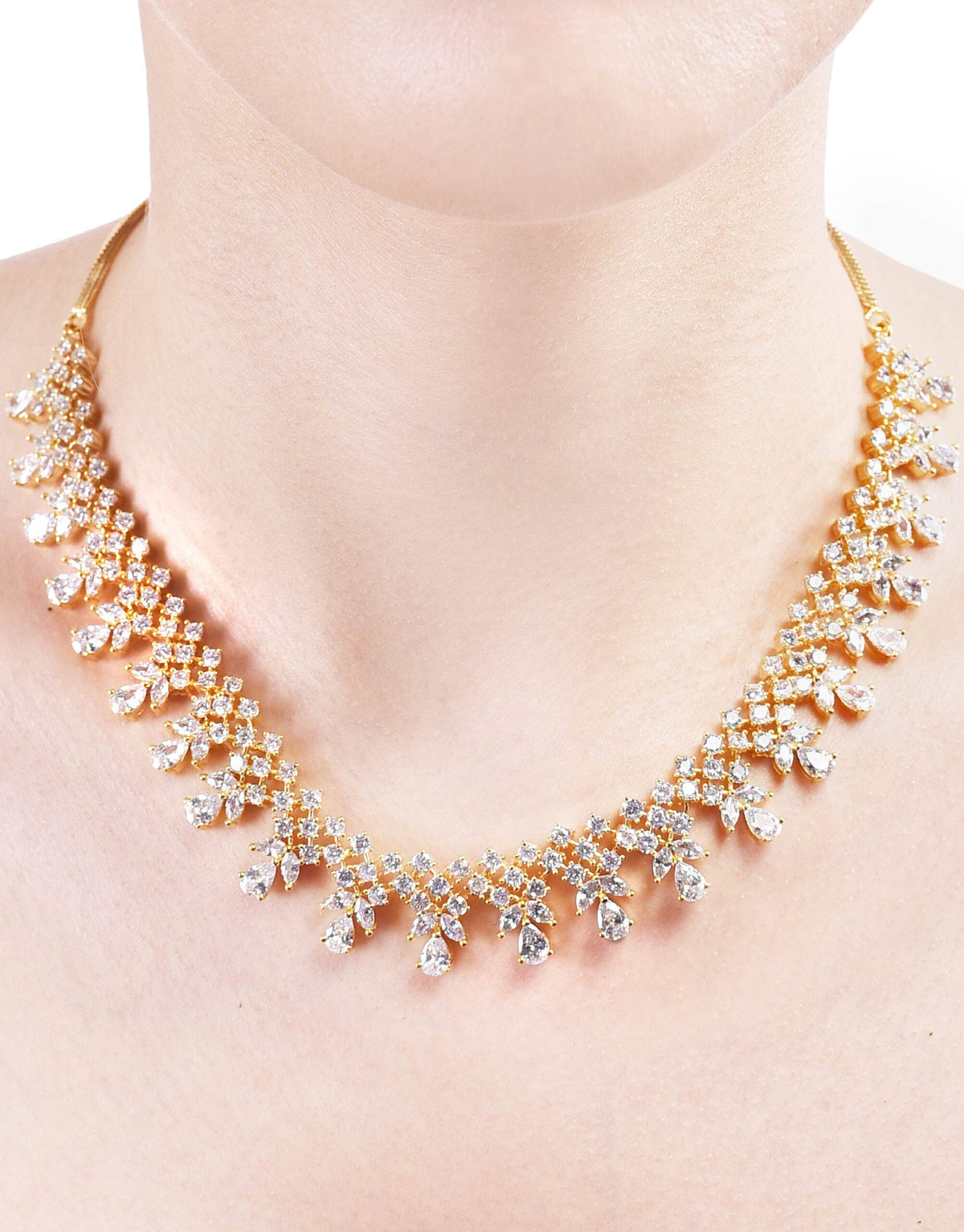 Exquisite Handmade CZ Necklace Set - An Heirloom Piece T4 Jewels