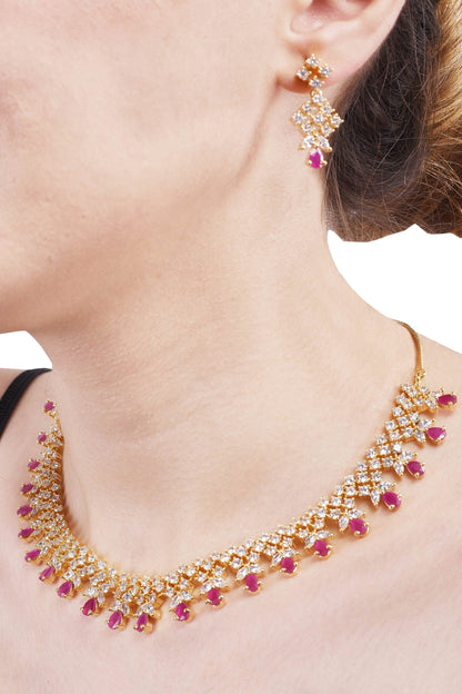 Handcrafted CZ Necklace Set: Unique and Beautiful Jewelry for Women T4 Jewels