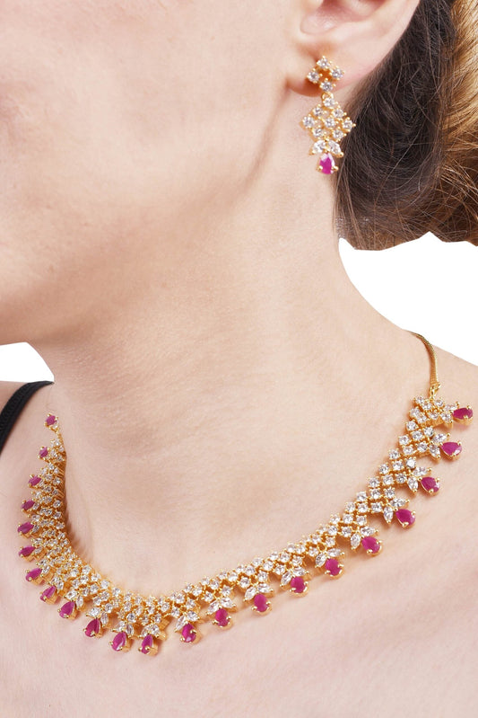 Handcrafted CZ Necklace Set: Unique and Beautiful Jewelry for Women T4 Jewels