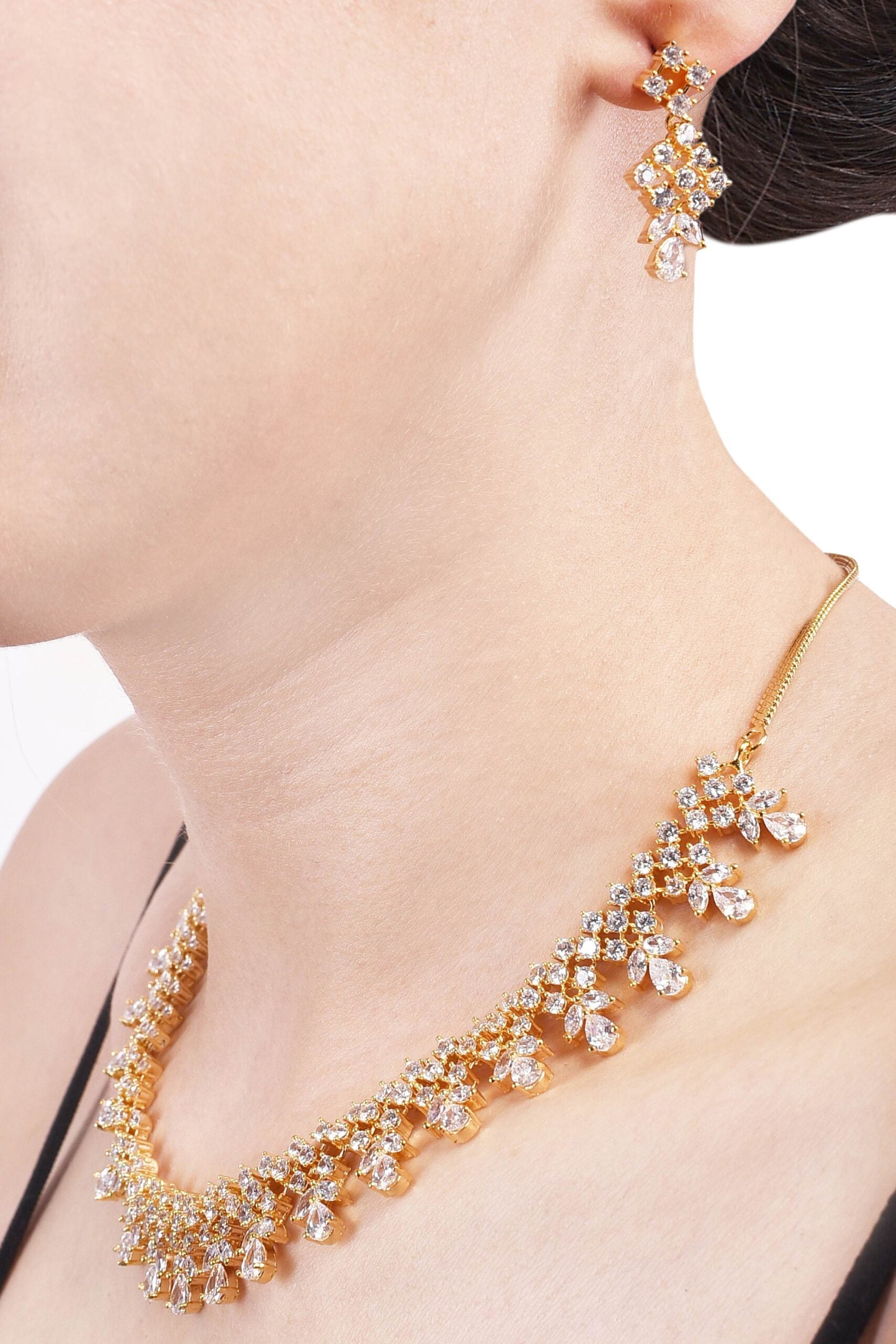 Exquisite Handmade CZ Necklace Set - An Heirloom Piece T4 Jewels