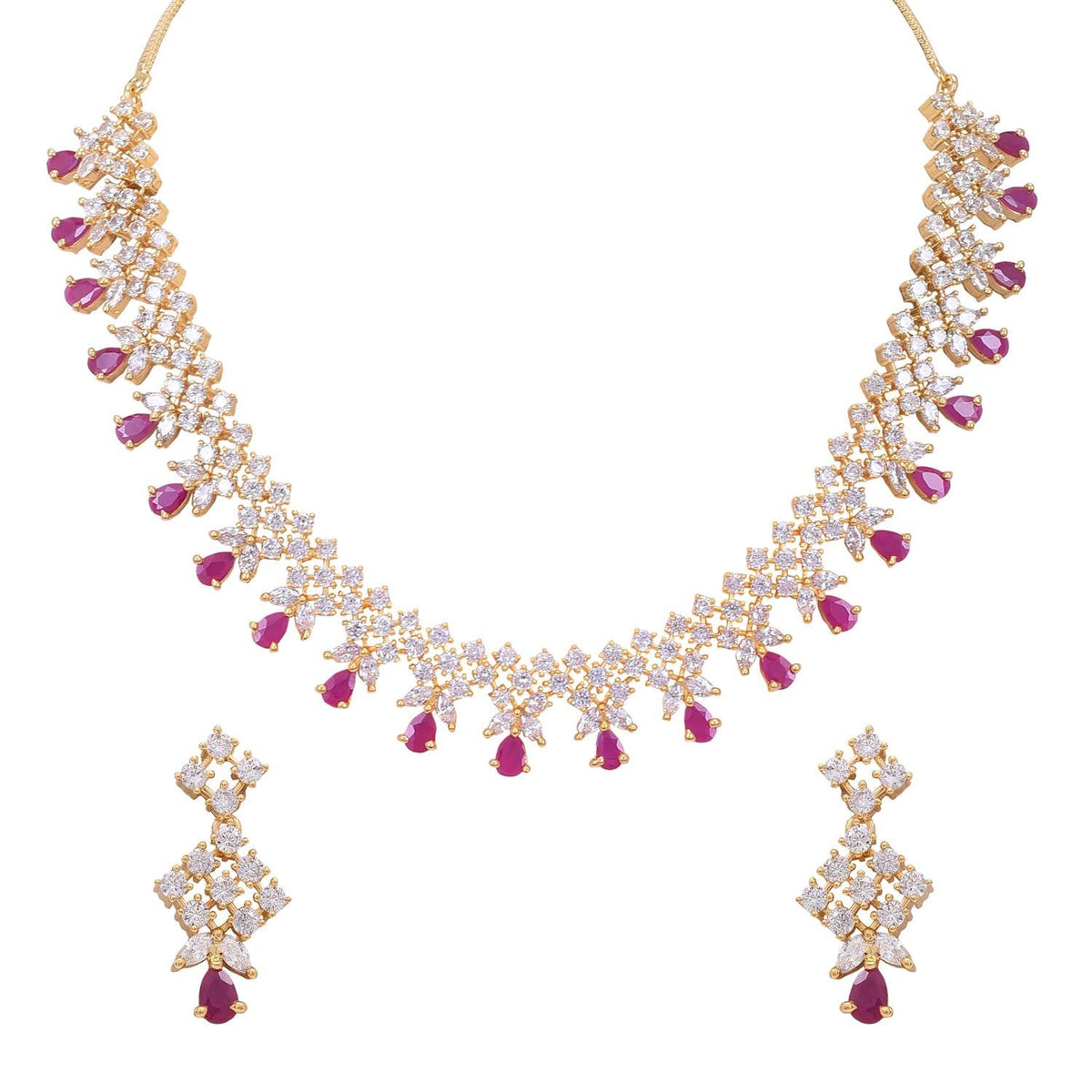 Handcrafted CZ Necklace Set: Unique and Beautiful Jewelry for Women T4 Jewels
