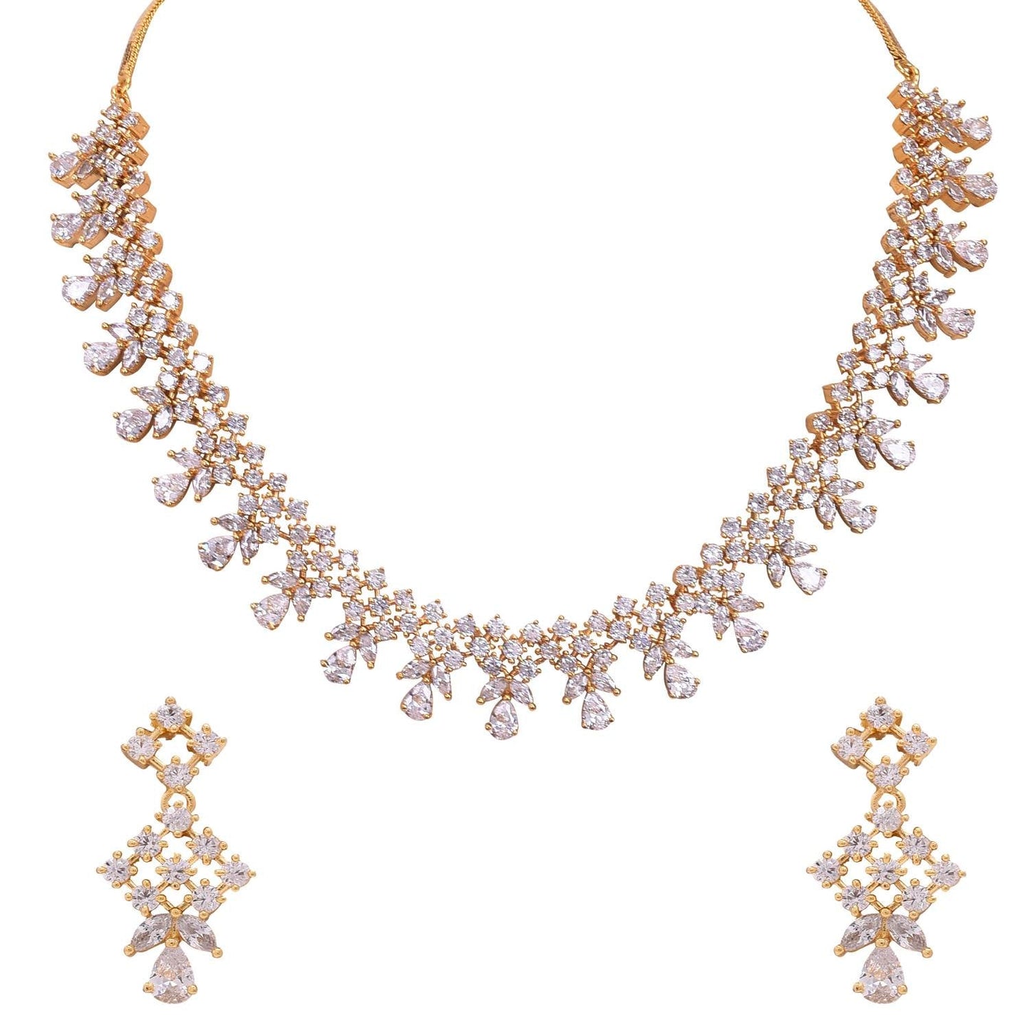Exquisite Handmade CZ Necklace Set - An Heirloom Piece T4 Jewels
