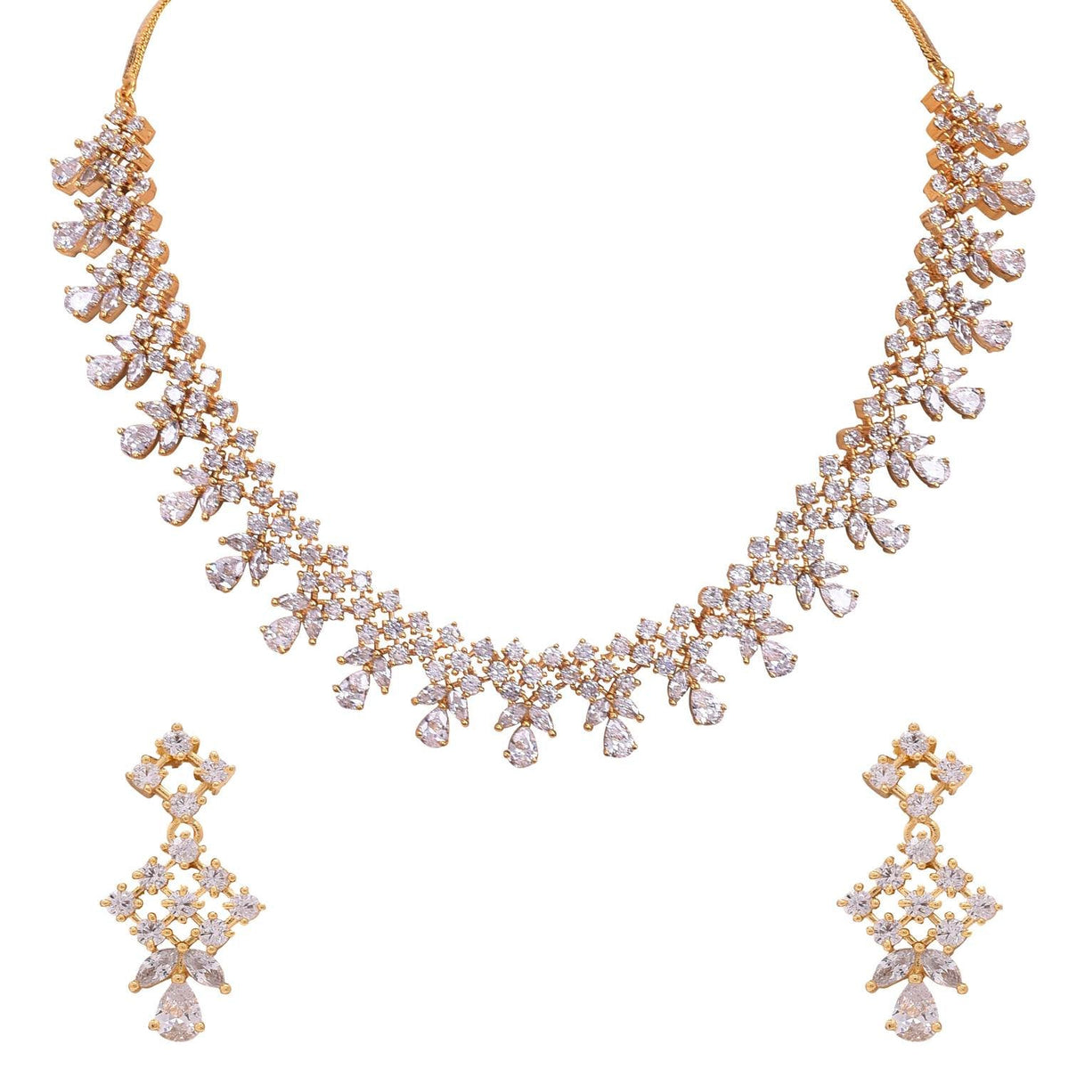 Exquisite Handmade CZ Necklace Set - An Heirloom Piece T4 Jewels