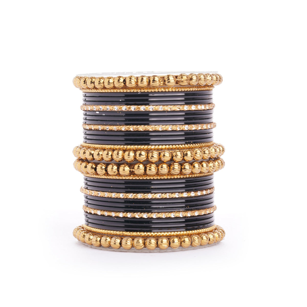 Traditional Indian Bangle Set with Antique Kadas designed for Women Black All Bangle Sets T4 Jewels