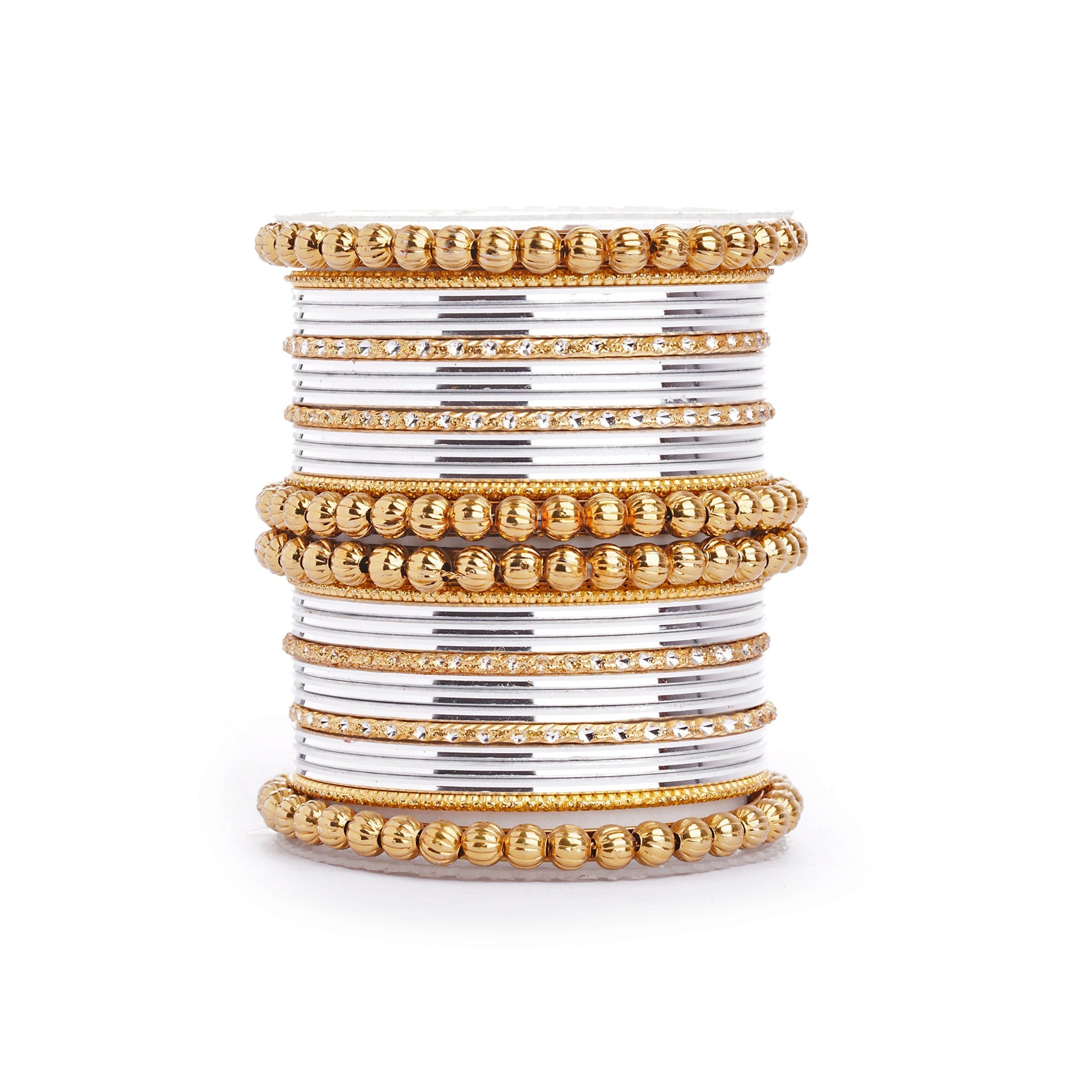 Traditional Indian Bangle Set with Antique Kadas designed for Women Silver All Bangle Sets T4 Jewels