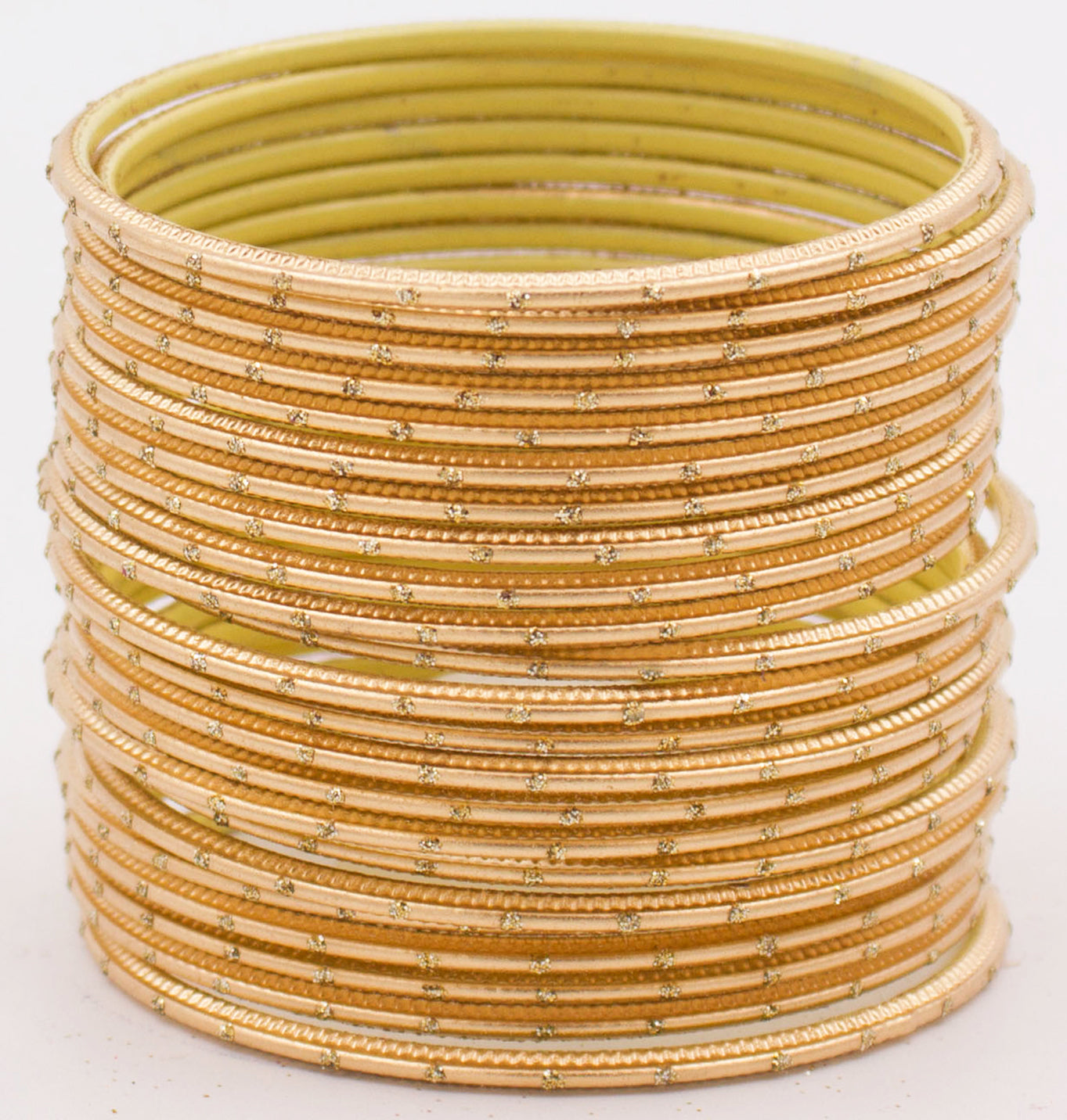 Set of 24 Plain Matte Textured Metal Bangles By T4 Jewels