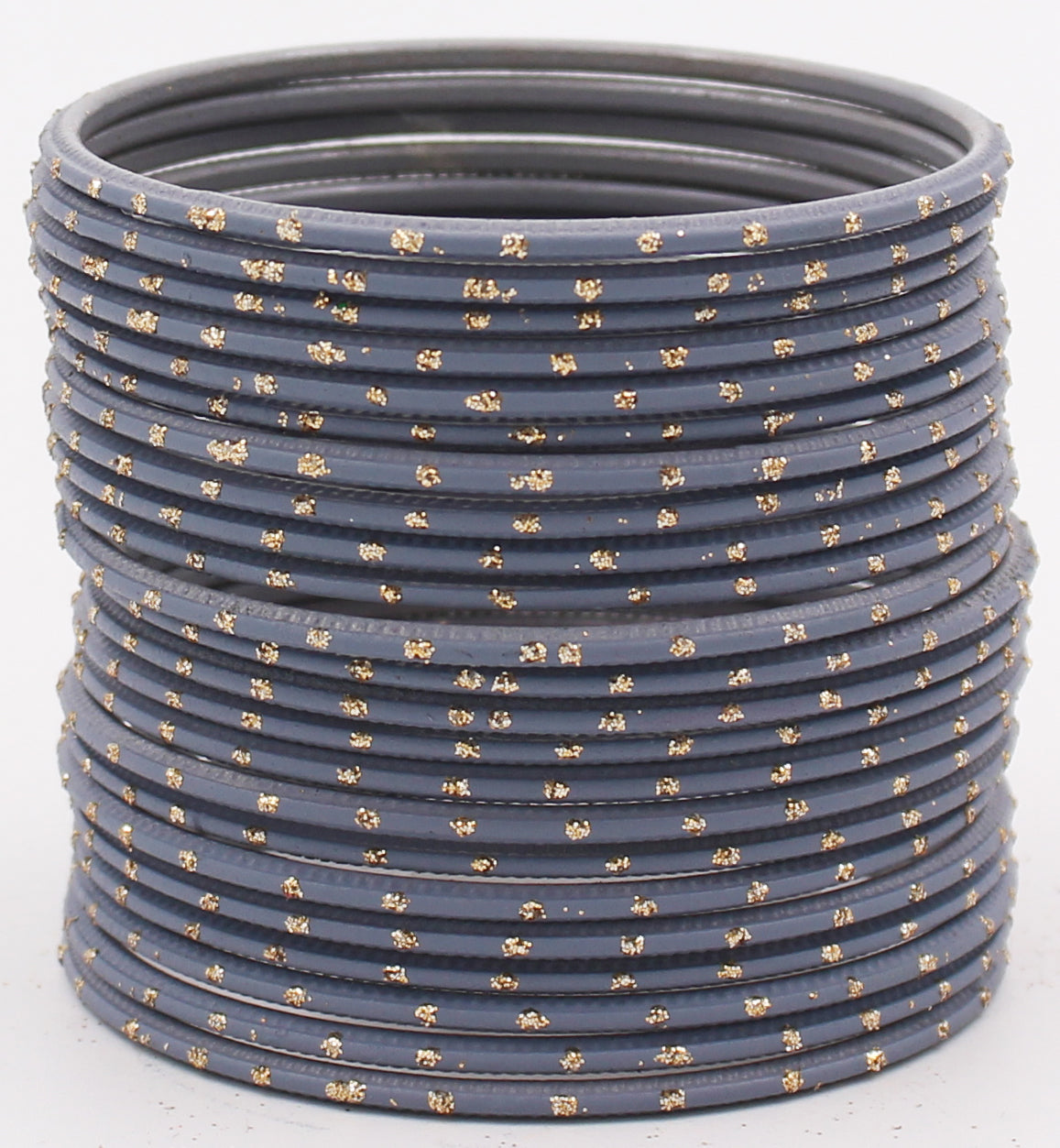 Set of 24 Plain Matte Textured Metal Bangles By T4 Jewels