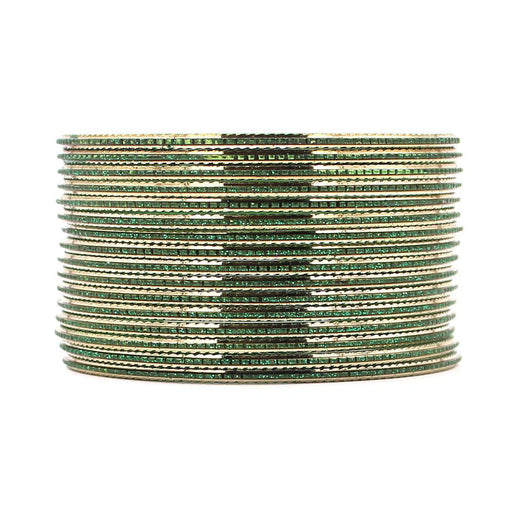 Shining Glitter Bangles with golden borders by T4 Jewels