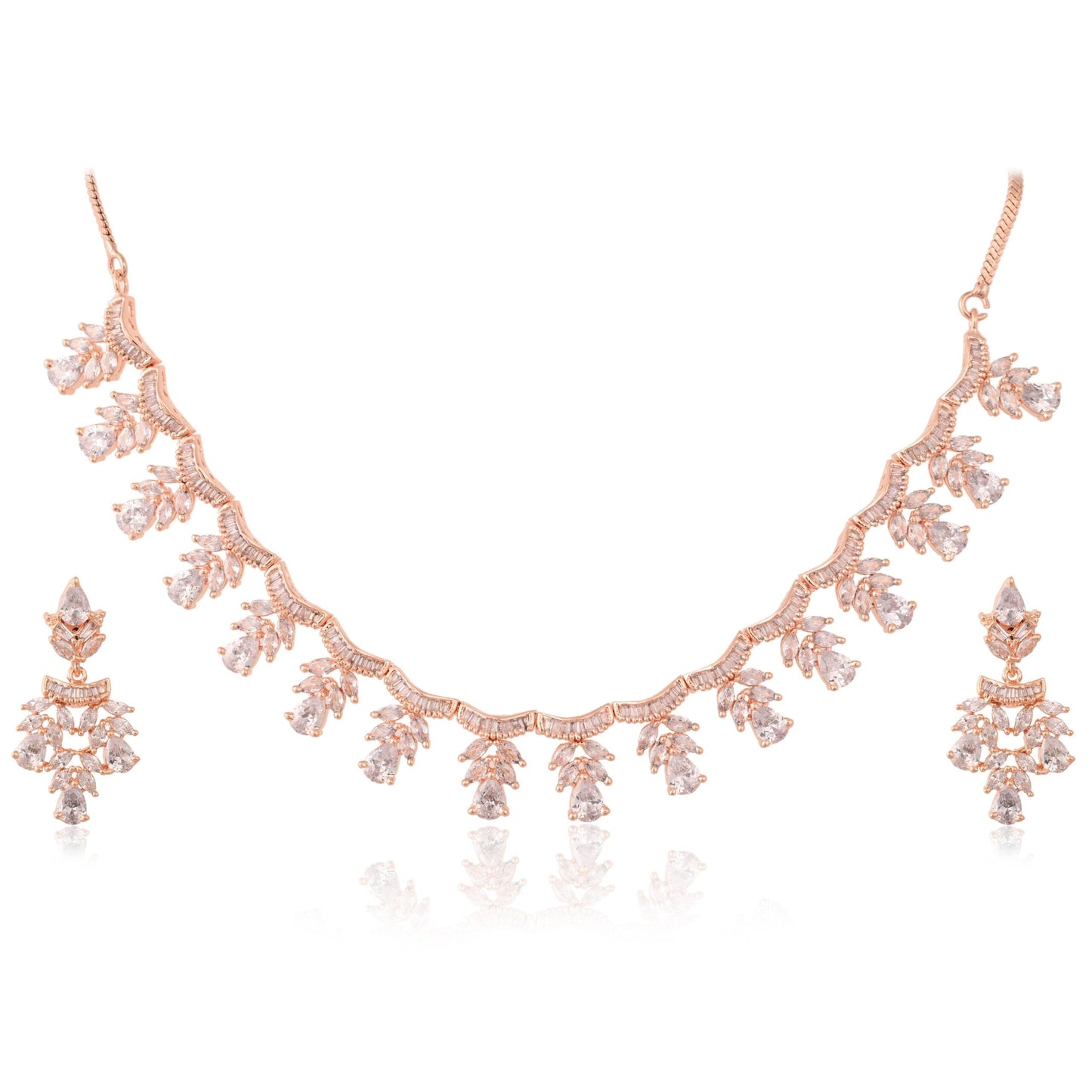Luxurious CZ Necklace Set: High-End and Luxe Jewelry for Women T4 Jewels