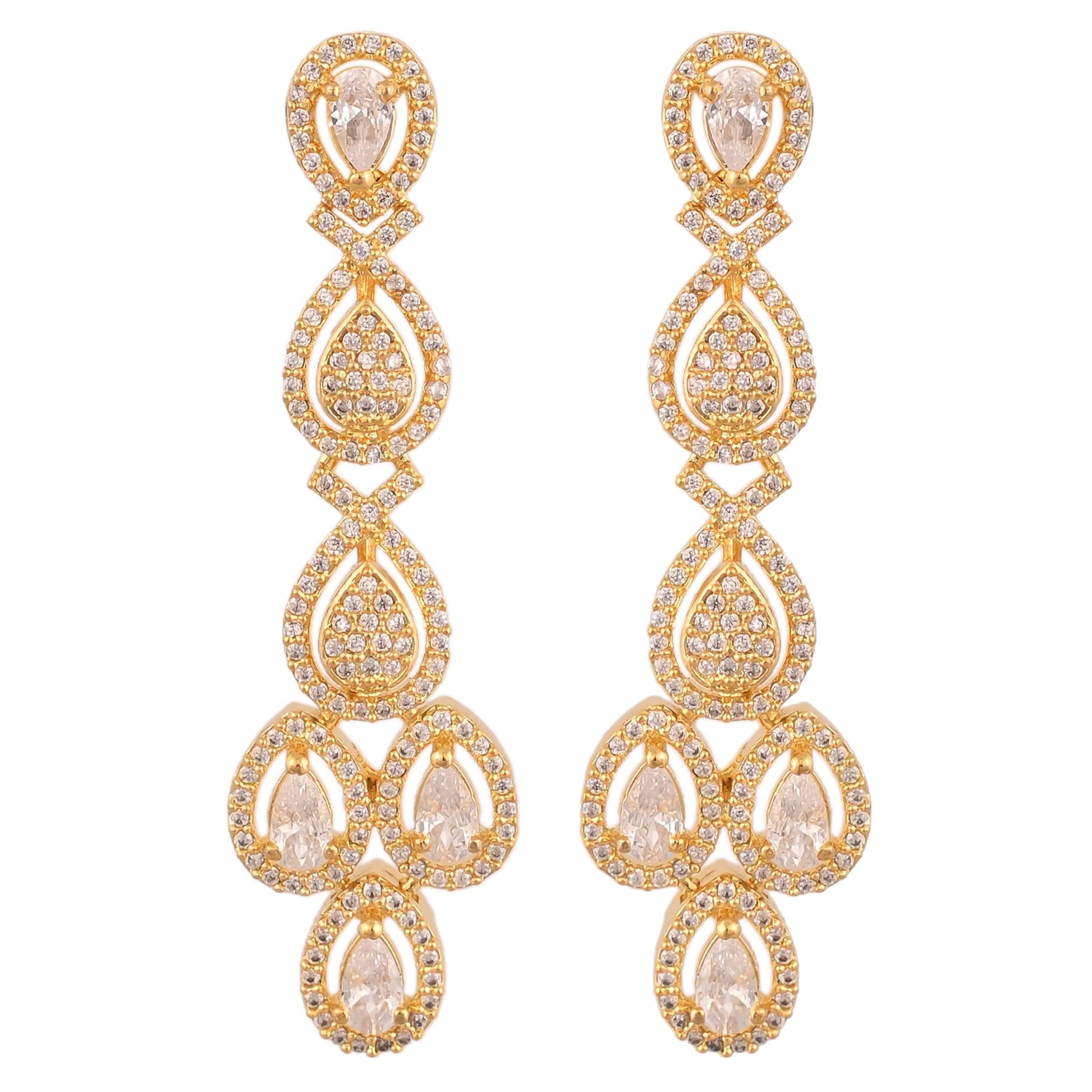Shimmering Splendor: Handcrafted CZ Necklace Set for Women T4 Jewels