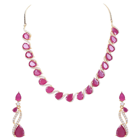 Magnificent Handcrafted CZ Necklace Set - An Elegant and Timeless Jewelry Piece