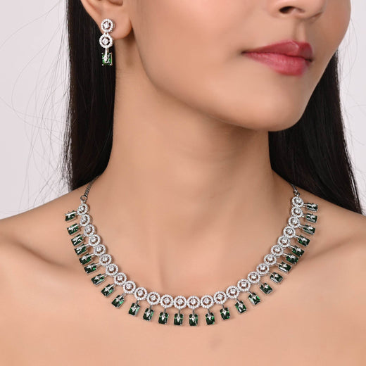 Opulent Handmade CZ Necklace Set - An Unforgettable Statement