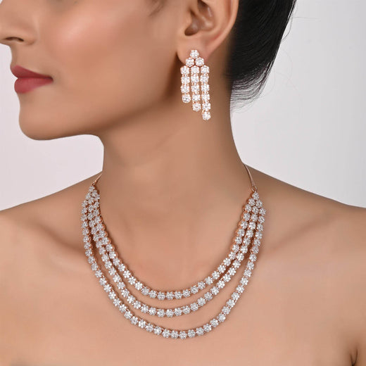 Classic Handmade CZ Necklace Set - Timeless Beauty